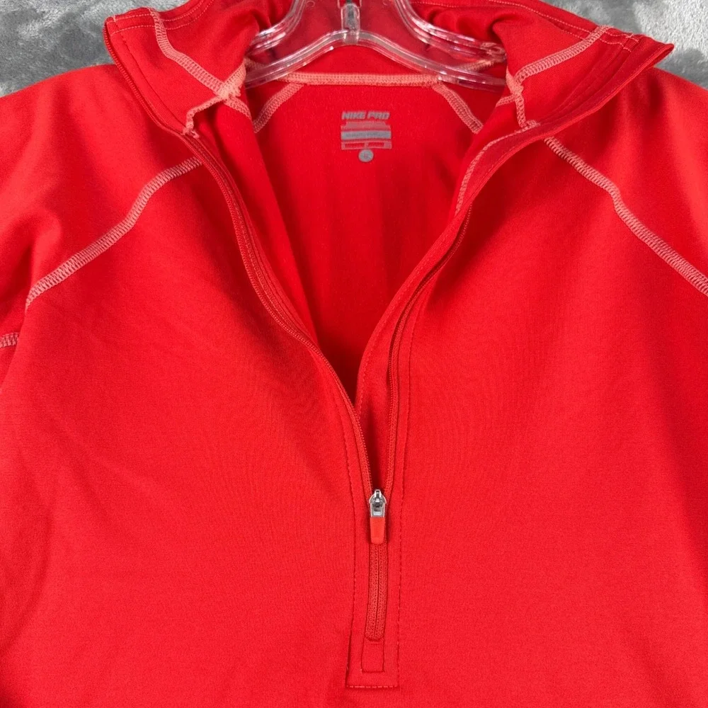 Nike Pullover Womens S Nike Pro Dri-FIT Red Half-Zip Thumbhole EUC